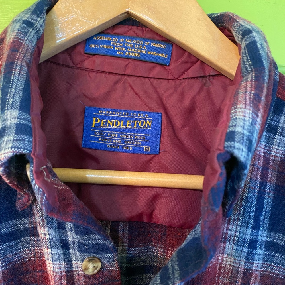 Pendleton Men's Long Sleeve Plaid Shirt in Red and Blue, PNW, Western Style